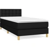 Image de vidaXL Lit boxspring avec matelas noir 100x200 cm tissu