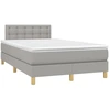 Image de vidaXL Lit boxspring avec matelas gris clair 120x200 cm Tissu