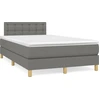Image de vidaXL Lit boxspring avec matelas gris foncé 120x200 cm Tissu