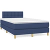 Image de vidaXL Lit boxspring avec matelas bleu 120x200 cm Tissu
