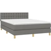 Image de vidaXL Lit boxspring avec matelas gris foncé 140x190 cm Tissu