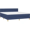 Image de vidaXL Lit boxspring avec matelas bleu 160x200 cm Tissu