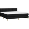 Image de vidaXL Lit boxspring avec matelas noir 180x200 cm Tissu