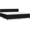 Image de vidaXL Lit boxspring avec matelas noir 200x200 cm tissu