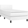 Image de vidaXL Lit boxspring avec matelas blanc 90x190 cm similicuir