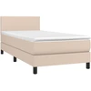 Image de vidaXL Lit Boxspring avec matelas Cappuccino-Brun 90x200cm simili-cuir