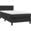 Image de vidaXL Lit boxspring avec matelas noir 100x200 cm similicuir