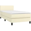 Image de vidaXL Lit boxspring avec matelas Crème 100x200 cm simili-cuir