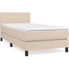 Image de vidaXL Lit Boxspring Matelas Cappuccino-Brun 100x200cm Similicuir