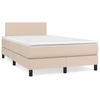 Image de vidaXL Lit Boxspring Matelas Cappuccino-Brun 120x200cm Similicuir