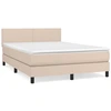 Image de vidaXL Lit Boxspring Matelas Marron Cappuccino 140x190cm Similicuir