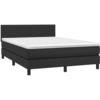 Image de vidaXL Lit boxspring avec matelas noir 140x200 cm similicuir