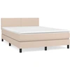 Image de vidaXL Lit Boxspring Matelas Marron Cappuccino 140x200cm Similicuir