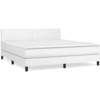 Image de vidaXL Lit boxspring avec matelas blanc 180x200 cm similicuir