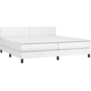 Image de vidaXL Lit boxspring avec matelas blanc 200x200 cm similicuir