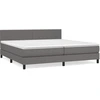 Image de vidaXL Lit boxspring avec matelas Gris 200x200 cm simili-cuir