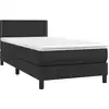 Image de vidaXL Lit boxspring avec matelas noir 80x200 cm similicuir