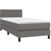 Image de vidaXL Lit boxspring avec matelas Gris 80x200 cm similicuir