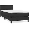 Image de vidaXL Lit boxspring avec matelas noir 100x200 cm similicuir