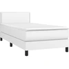 Image de vidaXL Lit boxspring avec matelas blanc 100x200 cm similicuir