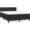 Image de vidaXL Lit boxspring avec matelas noir 140x200 cm similicuir