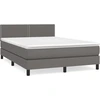 Image de vidaXL Lit Boxspring avec matelas Gris 140x200 cm Similicuir