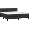 Image de vidaXL Lit boxspring avec matelas noir 180x200 cm similicuir