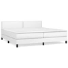 Image de vidaXL Lit boxspring avec matelas blanc 200x200 cm similicuir