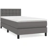 Image de vidaXL Lit boxspring avec matelas Gris 80x200 cm similicuir