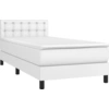 Image de vidaXL Lit boxspring avec matelas blanc 90x190 cm similicuir