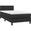 Image de vidaXL Lit boxspring avec matelas noir 90x200 cm similicuir