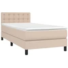 Image de vidaXL Lit Boxspring avec matelas Cappuccino-Brun 90x200cm simili-cuir