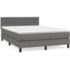 Image de vidaXL Lit boxspring avec matelas Gris 140x190 cm Similicuir