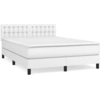 Image de vidaXL Lit boxspring avec matelas blanc 140x200 cm similicuir