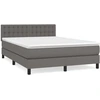 Image de vidaXL Lit Boxspring avec matelas Gris 140x200 cm Similicuir