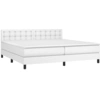 Image de vidaXL Lit boxspring avec matelas blanc 200x200 cm similicuir