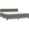 Image de vidaXL Lit boxspring avec matelas Gris 200x200 cm simili-cuir