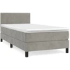Image de vidaXL Lit boxspring avec matelas gris clair 80x200 cm velours