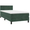 Image de vidaXL Lit boxspring avec matelas vert foncé 90x200 cm velours