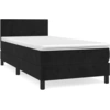 Image de vidaXL Lit boxspring avec matelas noir 100x200 cm velours