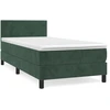 Image de vidaXL Lit boxspring avec matelas vert foncé 100x200 cm velours