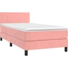 Image de vidaXL Lit boxspring avec matelas rose 100x200 cm velours