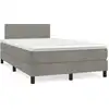 Image de vidaXL Lit boxspring avec matelas gris clair 120x200 cm velours