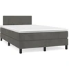 Image de vidaXL Lit boxspring avec matelas gris foncé 120x200 cm velours