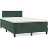 Image de vidaXL Lit boxspring avec matelas vert foncé 120x200 cm velours