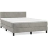 Image de vidaXL Lit boxspring avec matelas gris clair 140x190 cm velours