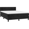 Image de vidaXL Lit boxspring avec matelas noir 140x190 cm velours