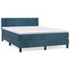 Image de vidaXL Lit boxspring avec matelas bleu foncé 140x190 cm velours