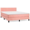 Image de vidaXL Lit boxspring avec matelas rose 140x190 cm velours