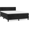 Image de vidaXL Lit boxspring avec matelas noir 140x200 cm velours